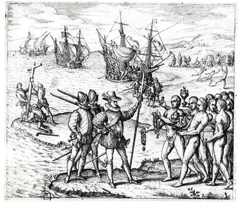 Christopher Columbus 1451 1506 Receivi Theodore De Bry As Art Print