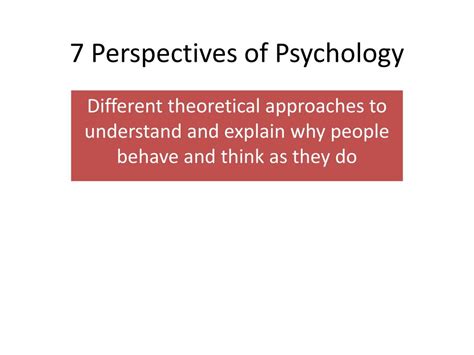 Ppt 7 Perspectives Of Psychology Powerpoint Presentation Free Download Id342826