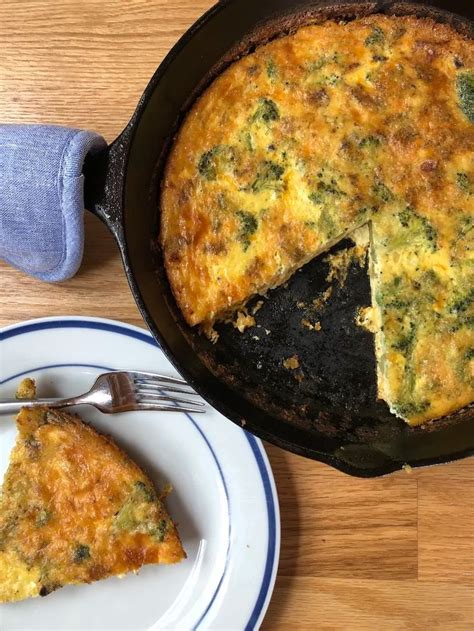 Low Carb Crustless Quiche With Bacon Broccoli And Cheddar Recipe