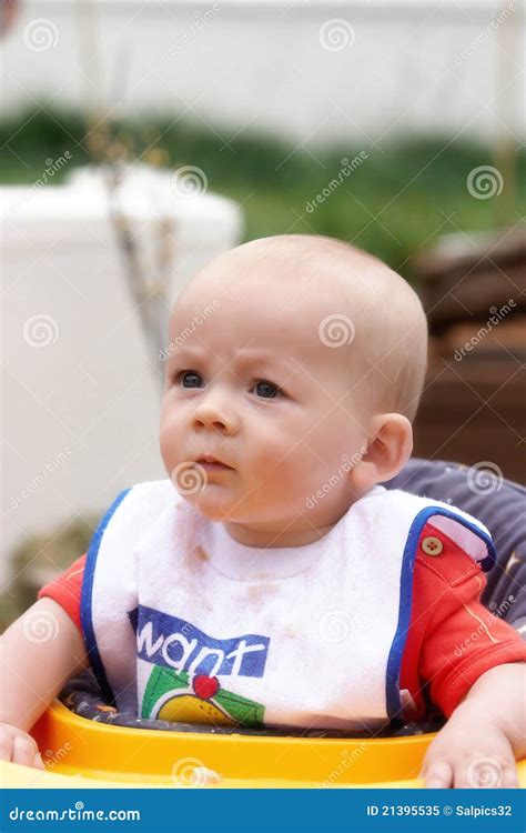 A Baby Frowning Stock Image Image Of Standing Colours 21395535