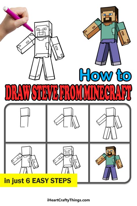 Steve From Minecraft Drawing How To Draw Steve From Minecraft Step By Step 2024