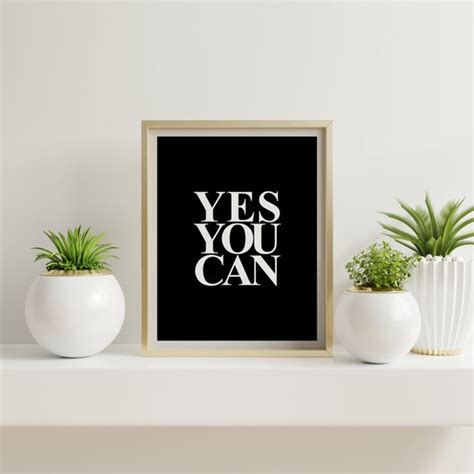 Yes You Can Printable Art Poster Wall Art Motivational Print