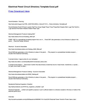 Eznec files for antennas modeled in the antenna options column. Breaker Box Directory Template - Fill Online, Printable ...