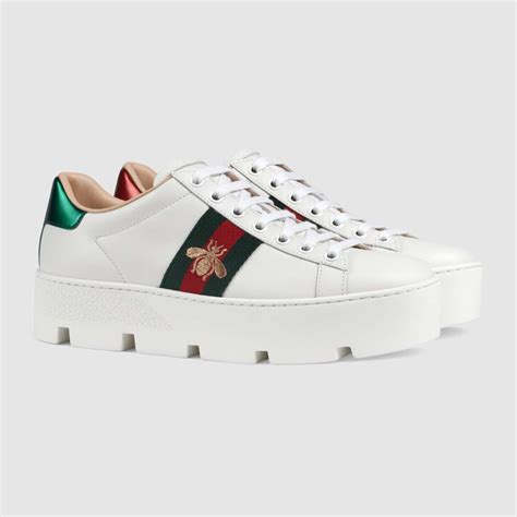 Gucci Womens Ace Embroidered Platform Sneaker Platform Sneakers