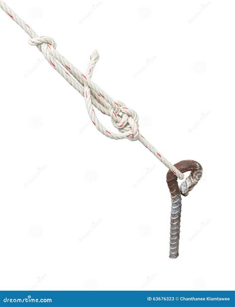 Rope Tied A Knot On The Iron Shackles Stock Image Image Of