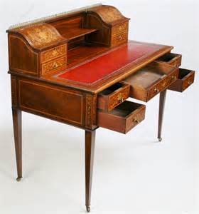 Many desks, antique and contemporary, offer the comfort and convenience of having a leather writing surface and. Edwardian Inlaid Mahogany 5 Drawer Writing Desk ...