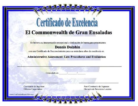 Certificado De Excelencía Para Imprimir Los Certificados Gratis Para