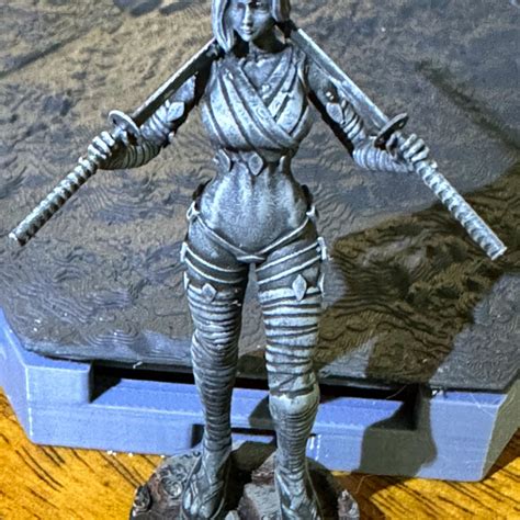 3d Print Of Girl With Katanas Normal And Variant 2 By Random Holepuncher