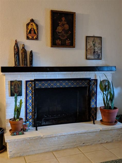 Casa Mcmurray Mexican Fireplace Talavera Guadalupe Mexican Decor