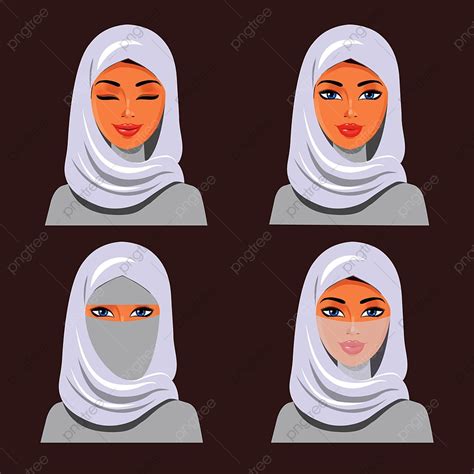 Hijab Muslim Woman Vector Hd Png Images Beautiful Muslim Arab Woman