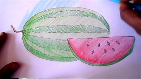 how to draw a cute watermelon super easy youtube