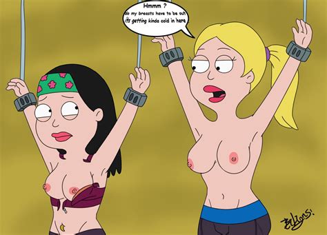 Rule 34 Accurate Art Style American Dad Bilions Art Black Hair Blonde Hair Breasts Clothed