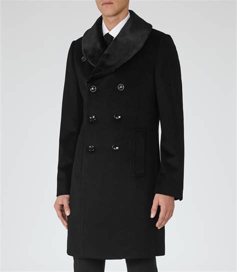 Reiss Wool Mcgregor Shawl Collar Overcoat In Black For Men Lyst
