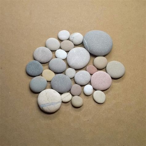 10 Small Round Pebbles Smooth Flattened Round Sea Stones Small Art
