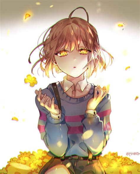 Undertale Frisk And Flowers Golden Eyes 00 Dibujos Arte De Anime