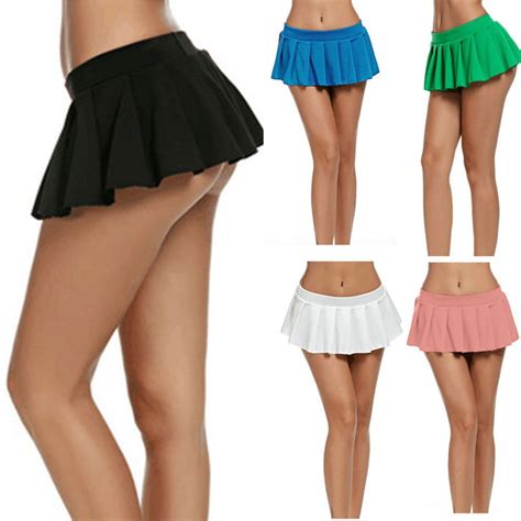 Sexy Short Mini Skirt Women Micro Mini Skirt Dance Clubwear Metallic