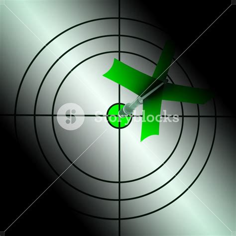 Arrow Aiming On Dartboard Showing Targeting Perfection Royalty Free