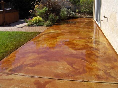 Acid wash concrete colors indiabusiness co. Concrete Outdoor Patio Acid Stain Stained Before And After ...