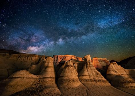 Landscape Nature Milky Way Galaxy Starry Night Desert Moonlight Long Exposure New Mexico