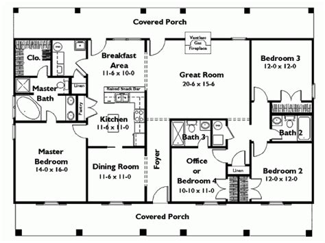 Dream 1 story house plans & designs for 2021. Single Story 4 Bedroom House Plans - Houz Buzz