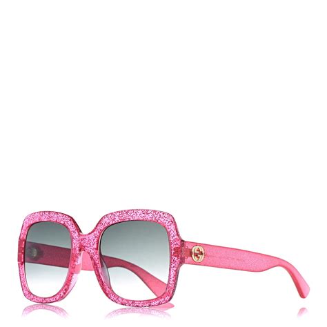 Gucci Square Frame Gg 0036s Sunglasses Glitter Pink 430495