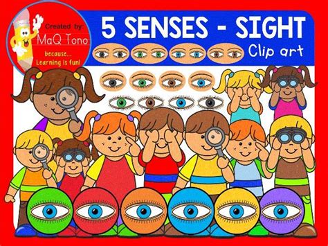 Sight Five Senses Clip Art Teaching Resources