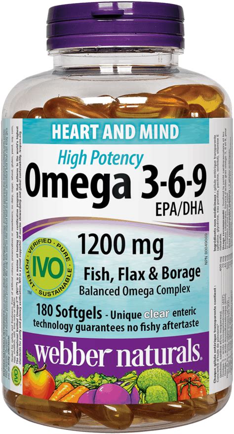 Omega 3s are just one category of fatty acids that do important work in our bodies. Omega 3-6-9 1200 mg | No Fishy Aftertaste | Webber Naturals CA