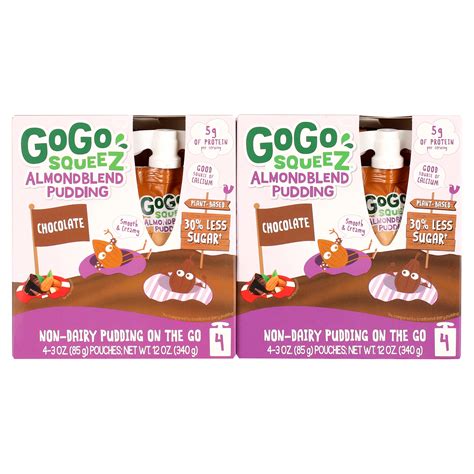 24 Pack Gogo Squeez Almond Blend Pudding Chocolate Pudding 24 Pack