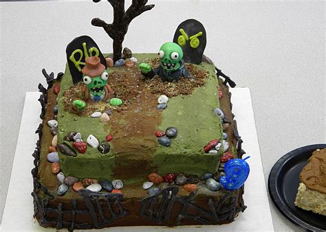 Cake And Jewelry Zombies In The Graveyard Cake