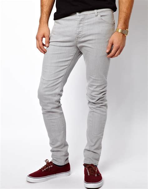 Lyst Asos Skinny Jeans In Mid Grey In Gray For Men
