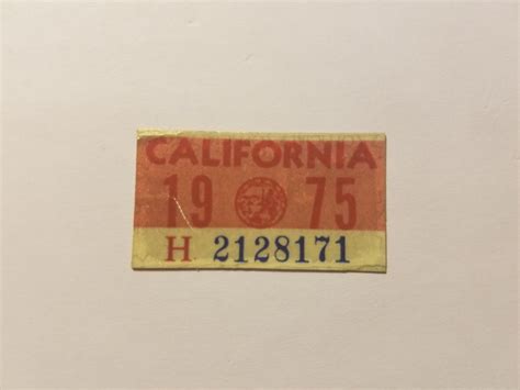 1975 California Year Sticker