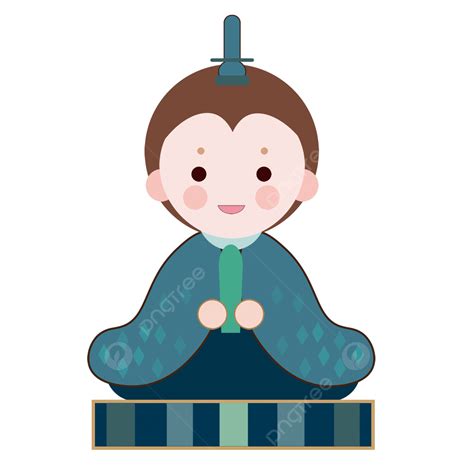 고대 일본식 헤어 롤빵 만화 일러스트 소년 쪽 무릎을 꿇고 앉다 화복 Png 일러스트 및 Psd 이미지 무료 다운로드