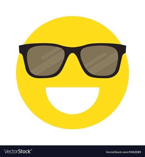 Smiley Face With Sunglasses Royalty Free Vector Image
