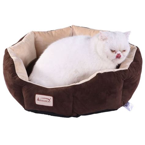 Armarkat Cozy Cat Bed In Mocha And Beige 20 L X 20 W Petco Cat