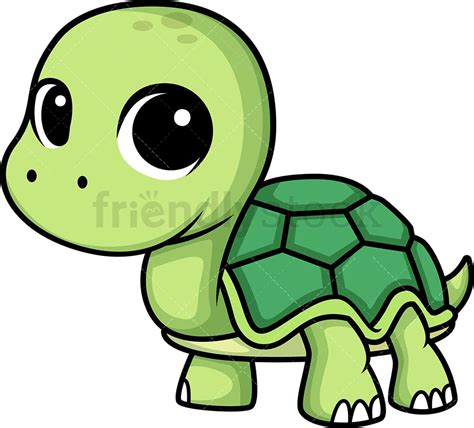 Chibi Kawaii Turtle Clipart Cartoon Vector Friendlystock Ph