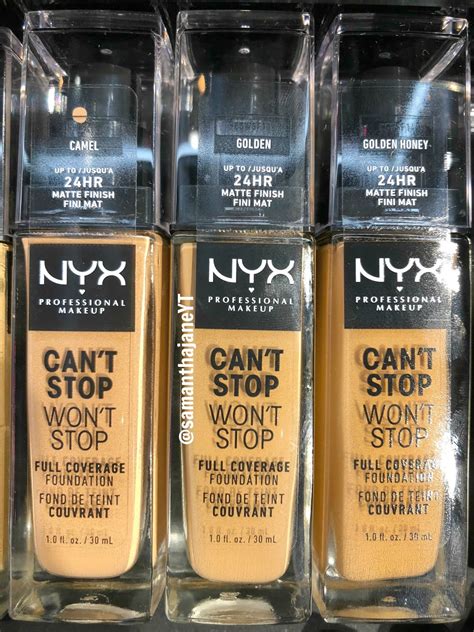 Samantha Jane Nyx Cant Stop Wont Stop Foundation Swatches