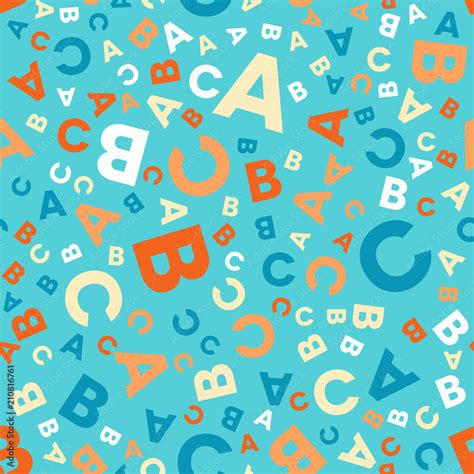Seamless Vector Pattern Different Letters Abc Colorful School