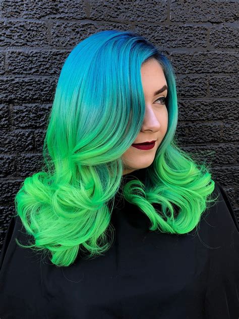Pin By Hannah🔪 On Hair And Beauty Neon Hair Color Green Hair Dye Cool Hair Color