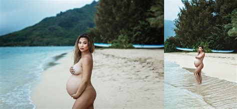 Evelyn Artistic Nude Maternity Session Secret Beach Hawaii Fernanda
