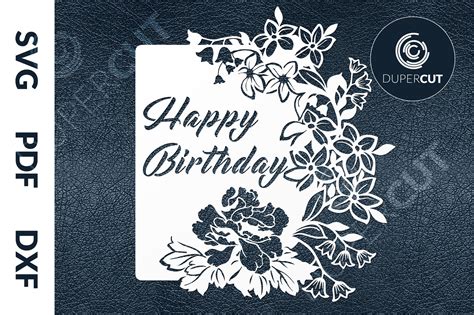 SVG / PDF / DXF Birthday Card, Papercutting Template (514968) | Paper