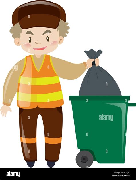 Man Throwing Garbage In Trashcan Illustration Stock Vector Image And Art