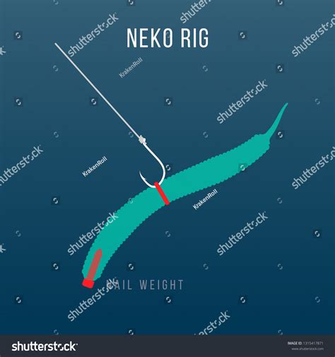 Neko Japanese Finesse Rig Fishing Tackle Image Vectorielle De Stock