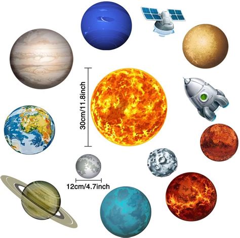 13 Pieces Solar System Party Supplies 2 Sides Printed Solar System