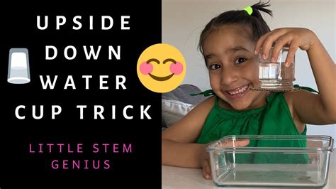 Upside Down Water Cup Trick Easy Science Experiment For Kids Youtube