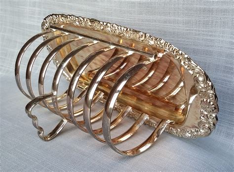 vintage silver plated toast rack english toast holder with etsy