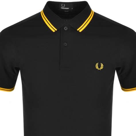 Fred Perry Twin Tipped Polo T Shirt Black Mainline Menswear