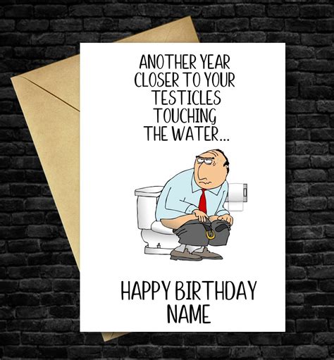 Funny Birthday Card Personalised Rude Adult For Men Male Testicles Offensive Ebay