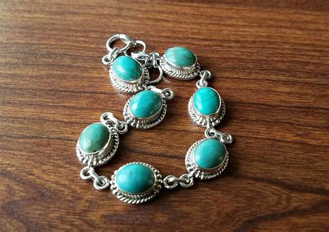 Turquoise Bracelet Tibetan Nepal Jewelry Sterling Silver