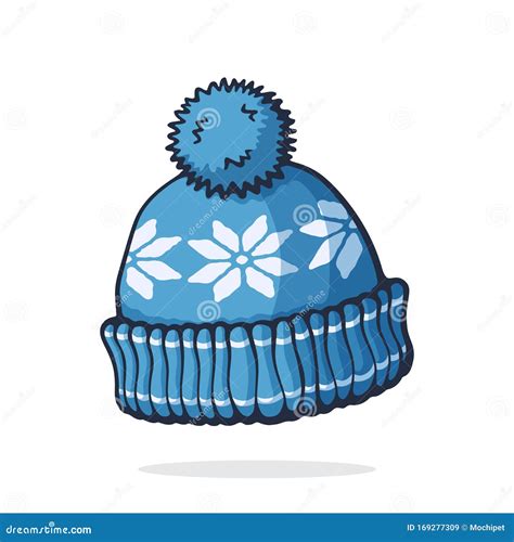 Illustrazione Vettoriale Cappello Invernale Di Lana Con Pompa Cuore Per