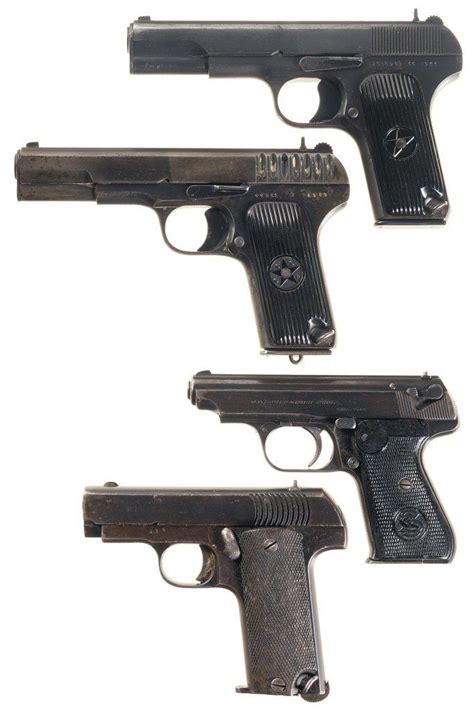 Four Semi Automatic Pistols A Chinese Type 54 Pistol